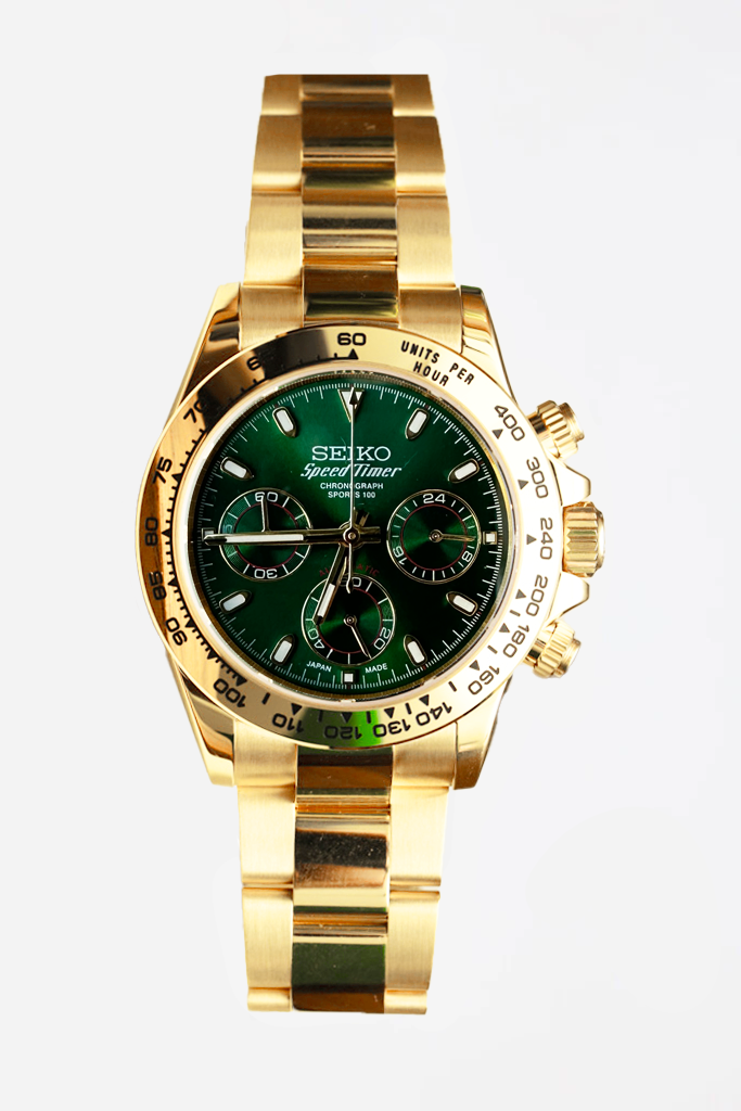 Seiko Seitona Chronograph Watch - Gold & Green – Seitona Watches